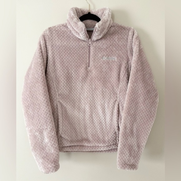 Columbia Beech Forest Light Pink Soft Fleece Quarter Zip Pullover - Picture 1 of 8